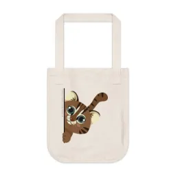 Rusty-Spotted Cat Organic Canvas Tote Bag